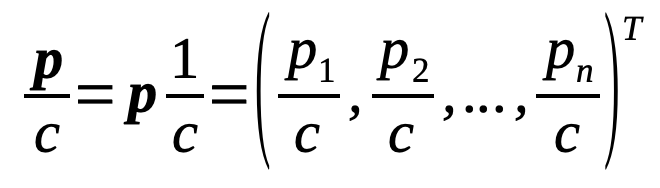 Division by Scalar Formula